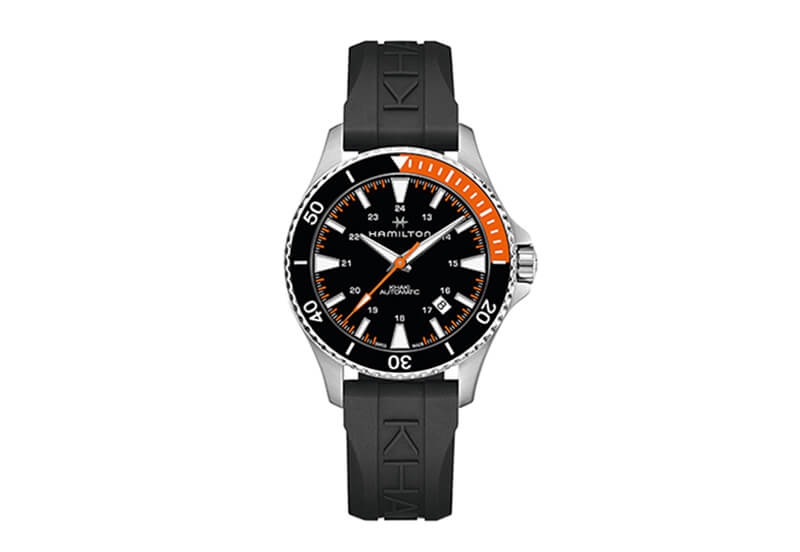 Hamilton horlogeband H82305331 - zwart siliconen
