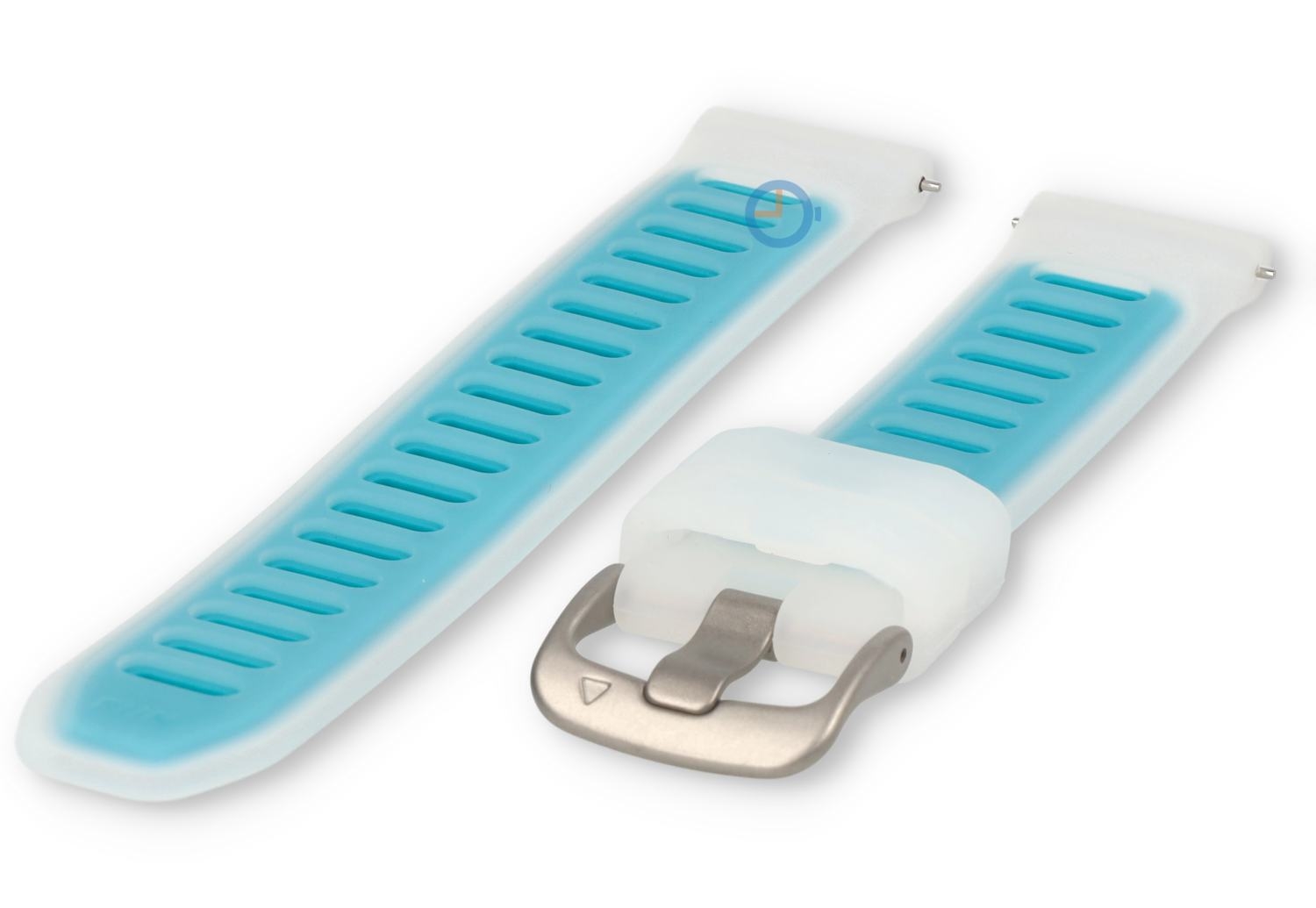 18mm horlogeband siliconen - transparant/blauw