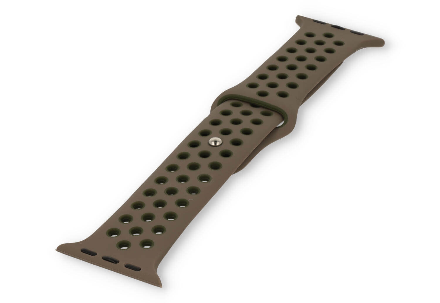 Apple watch 44/45/46/49mm sporthorlogeband - lever/donkergroen