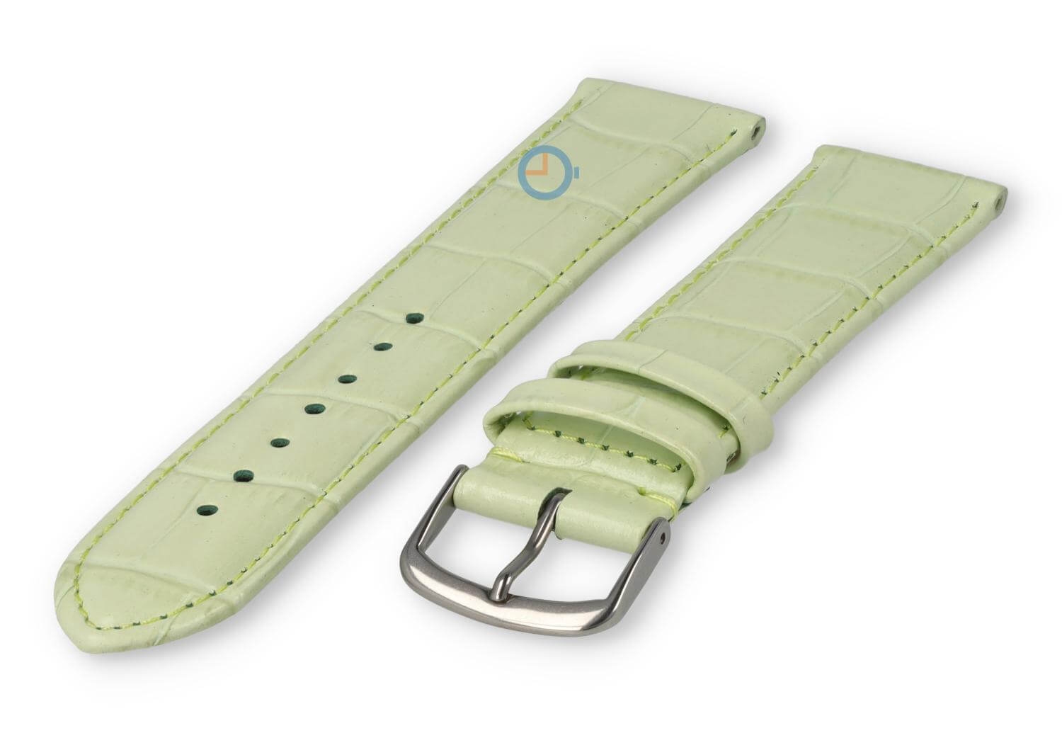Extra lange horlogeband croco - 20mm - pastelgroen