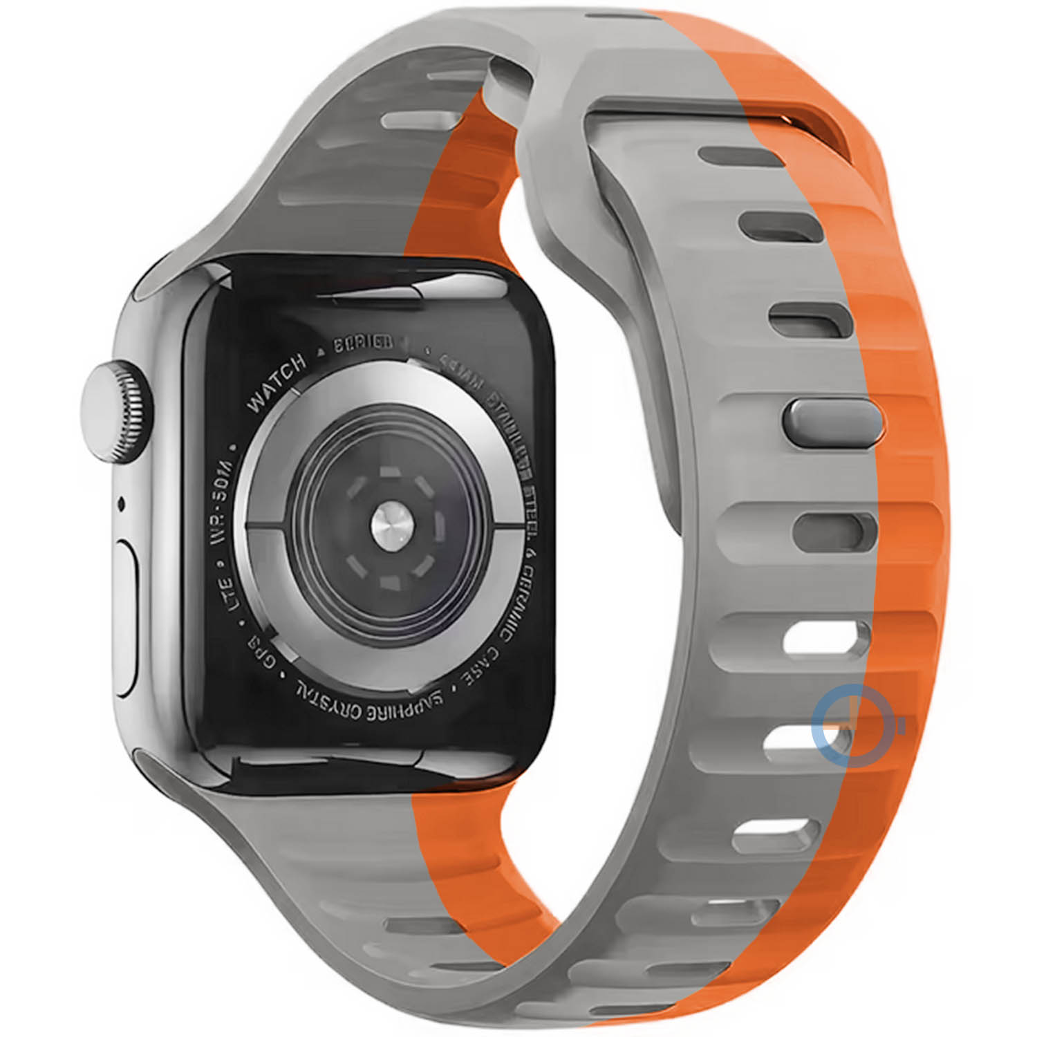 Siliconen horlogebandje Apple Watch 45mm - grijs oranje