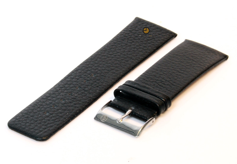 Horlogeband 26mm zwart leer naadloos