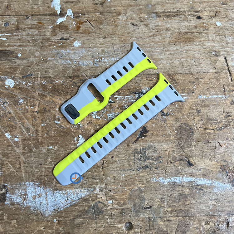 Siliconen horlogebandje Apple Watch 45mm - grijs felgroen