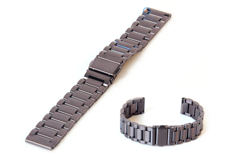 Horlogeband 18mm mat staal gunmetal