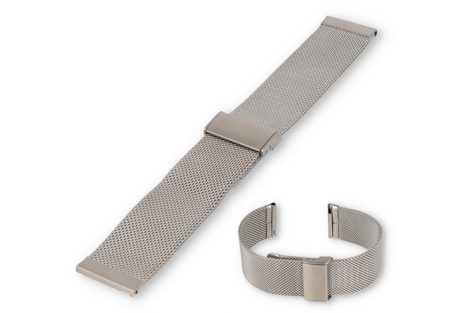 Horlogeband 22mm milanees zilver - Quick Switch (FIJN)