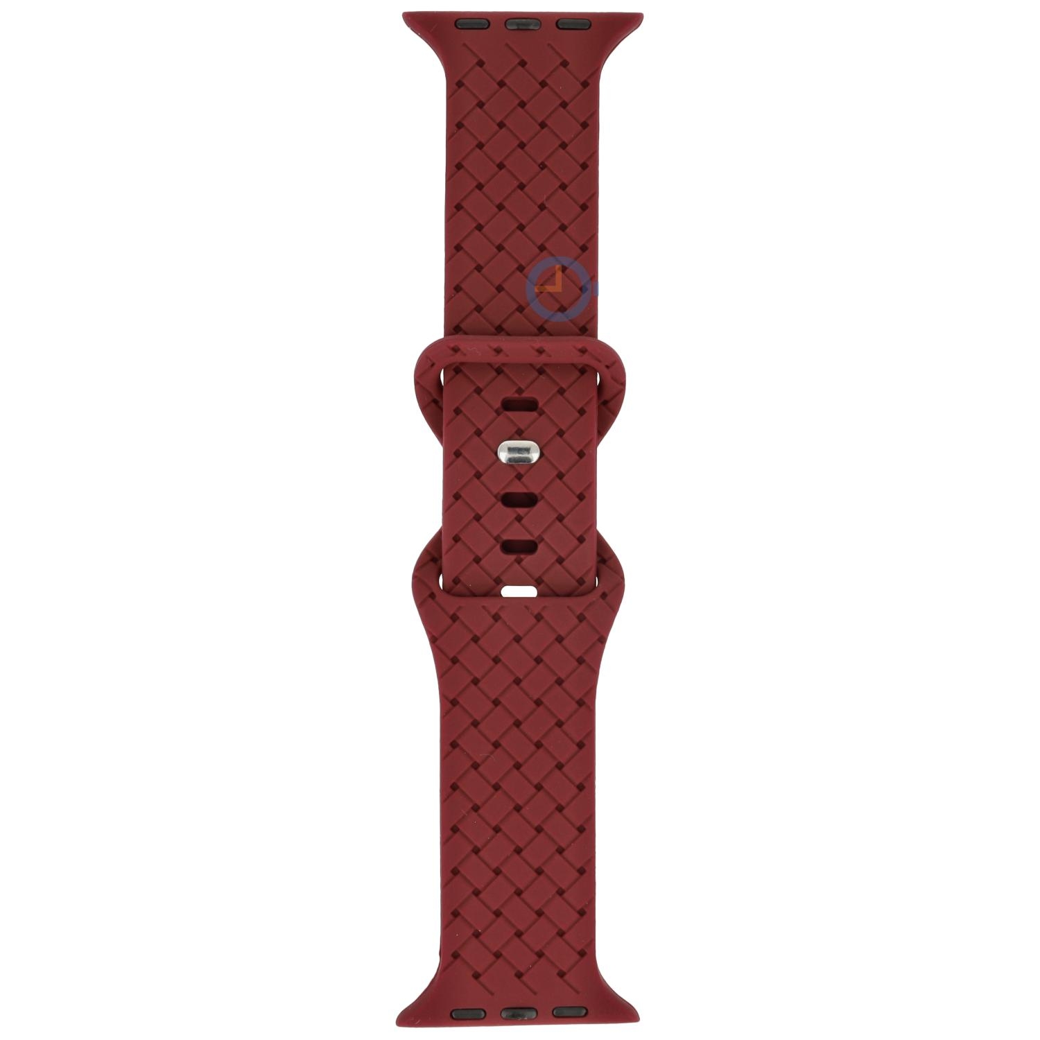 Siliconen vlechtbandje - Apple Watch 41mm - bordeaux