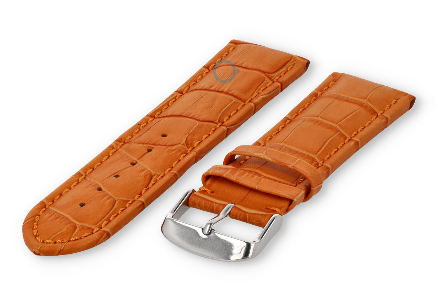 Krachtige horlogeband van kalfsleer - 28mm - oranje