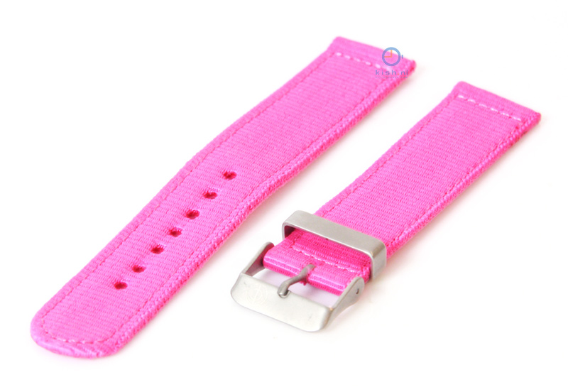 Horlogeband 18mm roze nylon