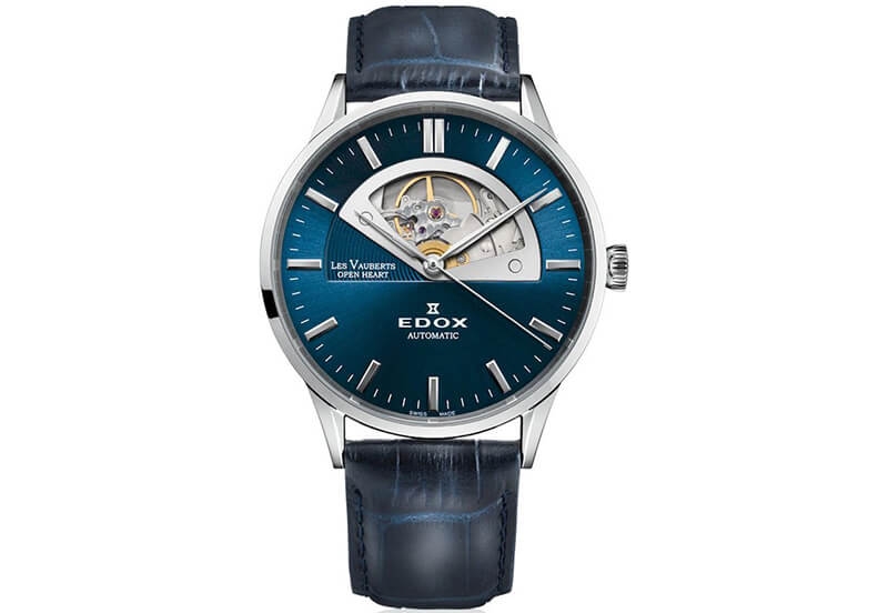 Edox Les Vauberts 85014 Horlogeband Blauw