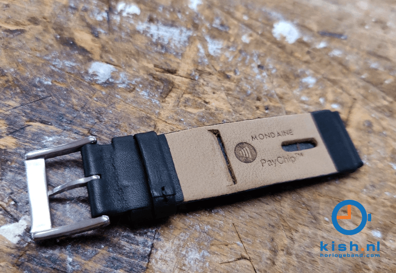 Mondaine Paychip horlogeband 18mm - zwart rood
