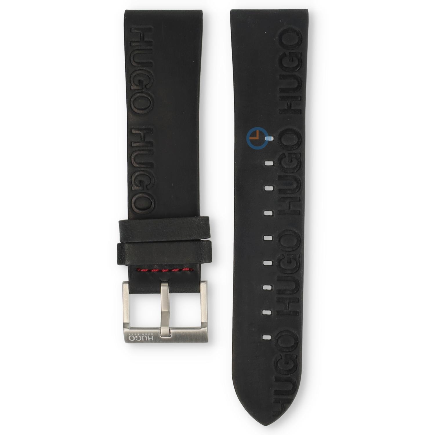 22mm Hugo Boss horlogeband - zwart met logo