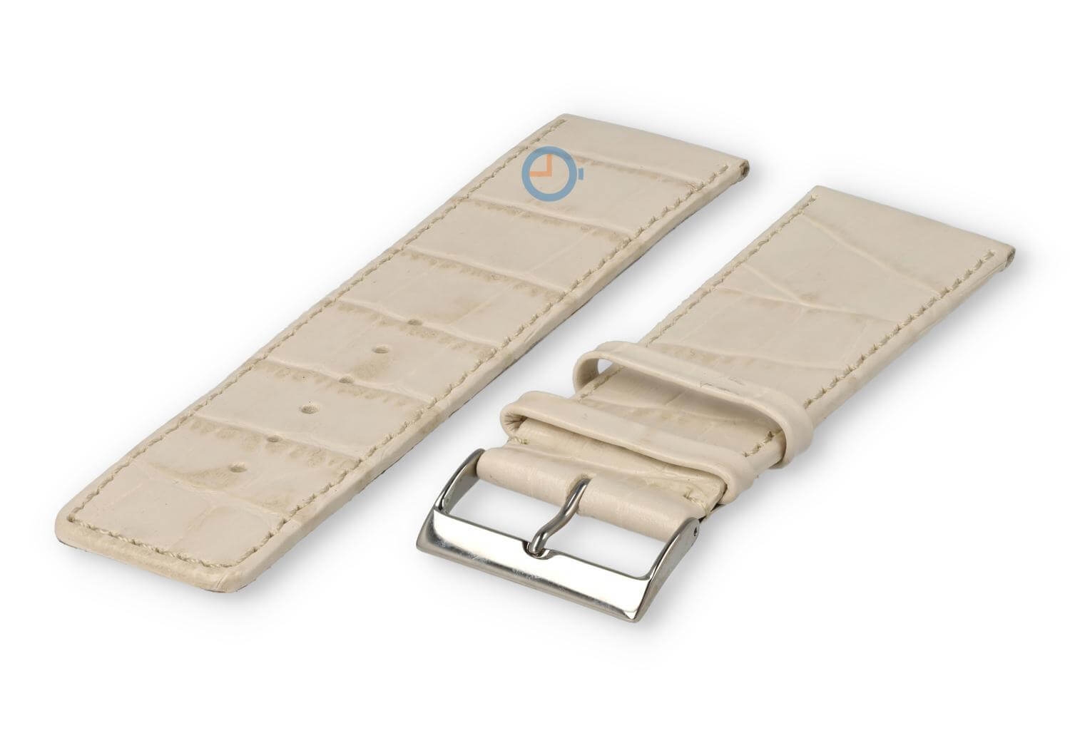Luxe croco horlogeband XL - 30mm - creme