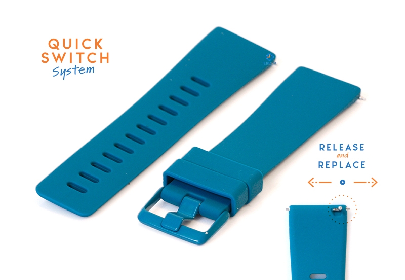 Horlogeband 23mm siliconen zeegroen