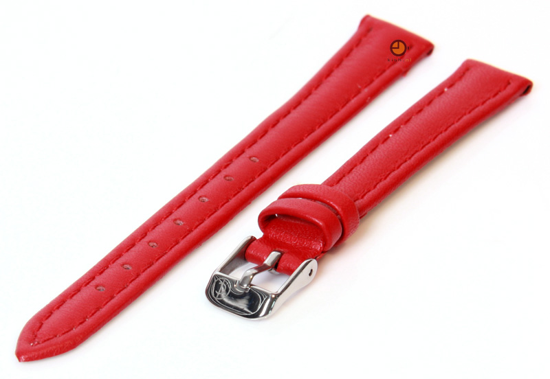 Horlogeband 14mm rood kalfsleer