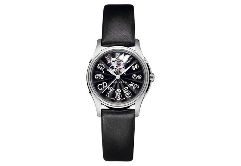 Hamilton horlogeband H32395833 - zwart leer met nylon