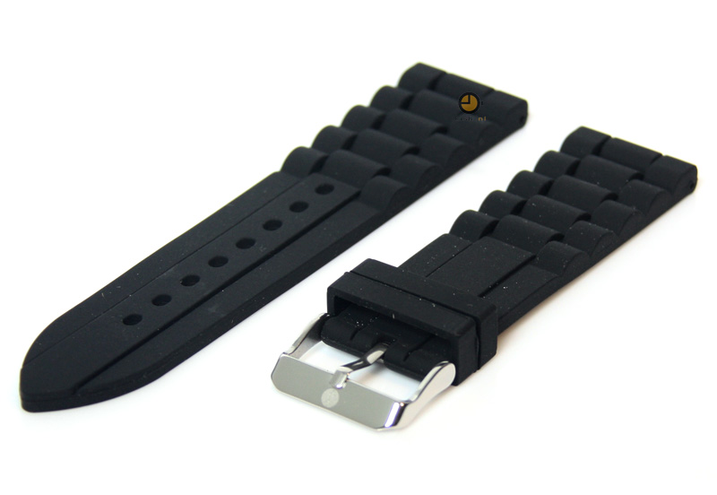 Siliconen horlogeband 24mm zwart