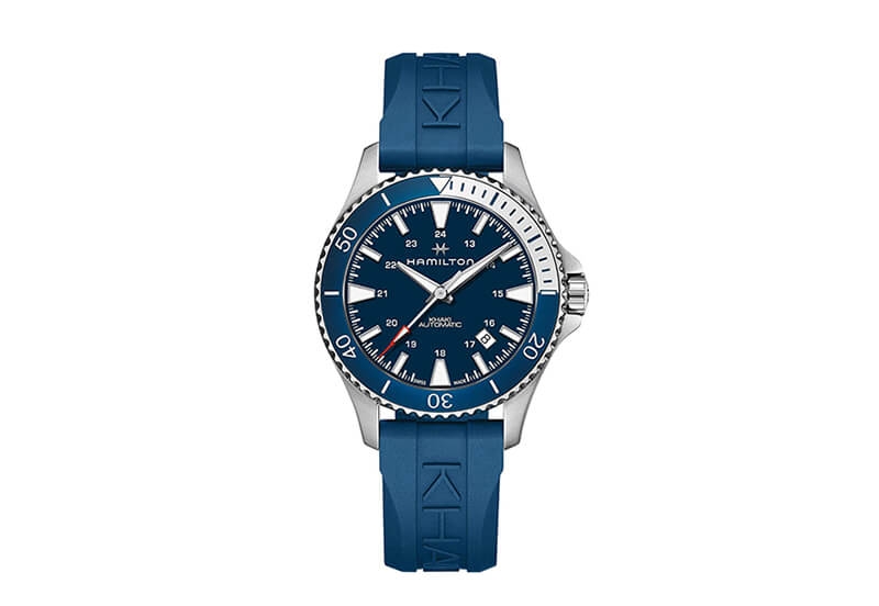 Hamilton horlogeband H82345341 - blauw siliconen