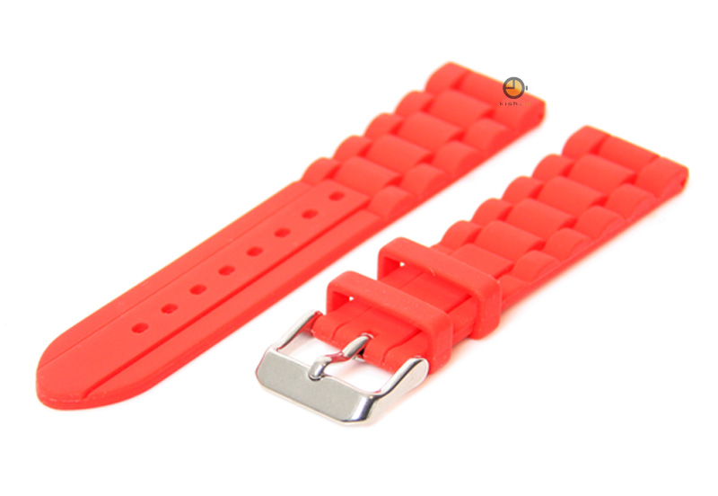 Horlogeband rubber 20mm rood