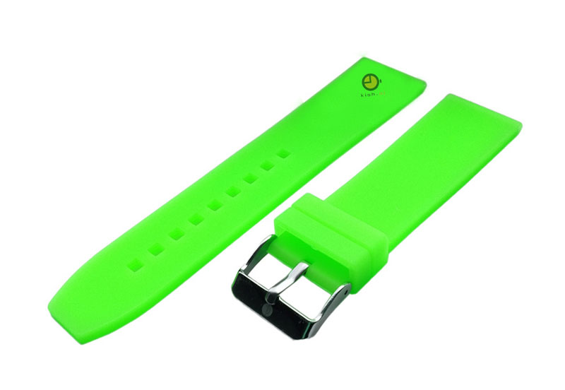 Horlogeband 24mm neon groen siliconen glad