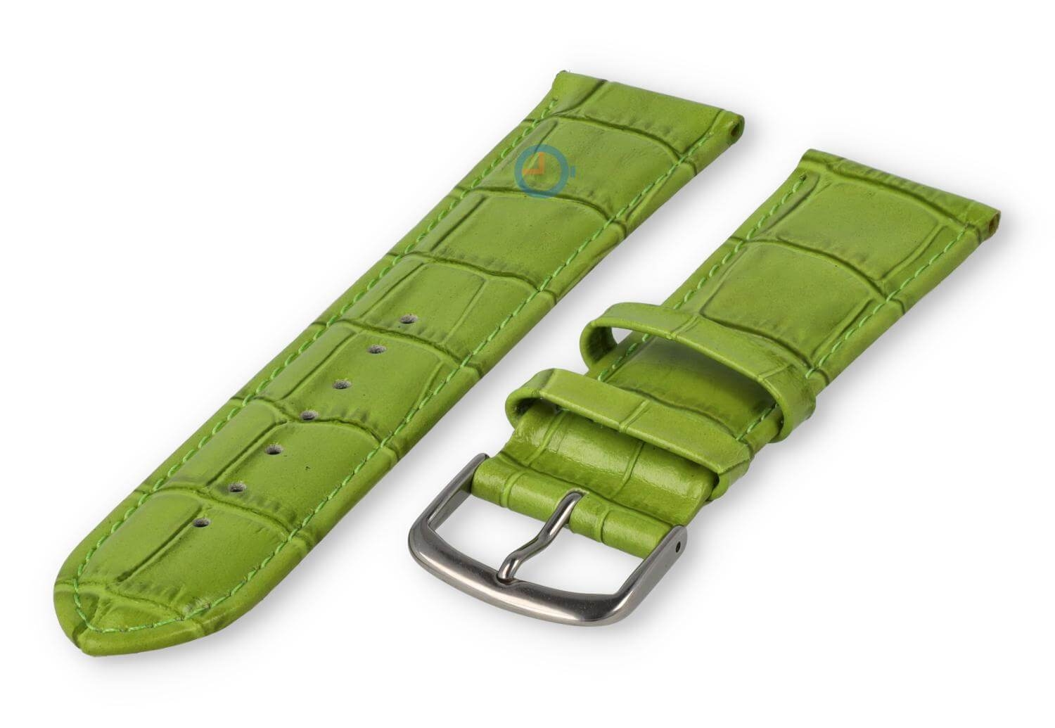 Leren horlogeband croco - 20mm - grasgroen
