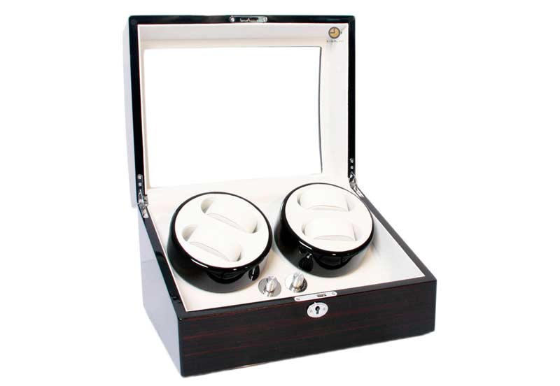 Watchwinder 4+5 horloges hoogglans Ebony