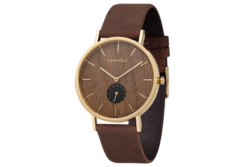 Kerbholz Fritz horlogeband Walnut/Tobacco