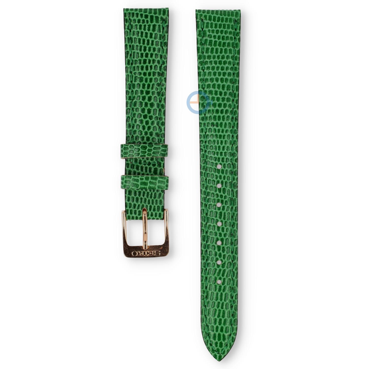 Universele 14mm groen leren horlogeband - Seiko