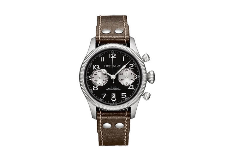 Hamilton horlogeband H60416533 - bruin leer