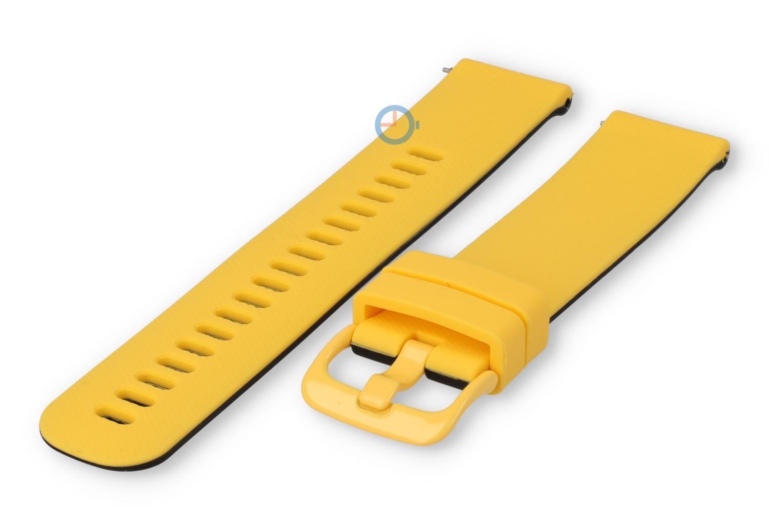 Siliconen horlogebandje 20mm - geel/zwart
