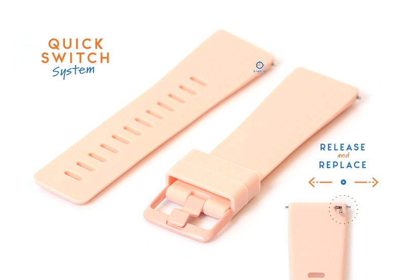 Horlogeband 23mm siliconen roze