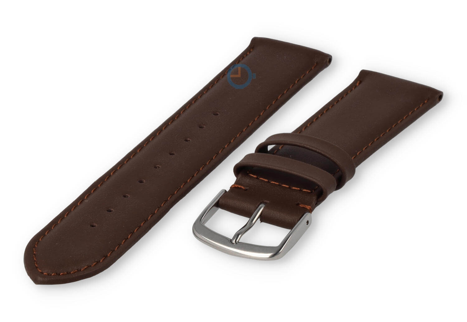 20mm horlogeband glad leer - donkerbruin