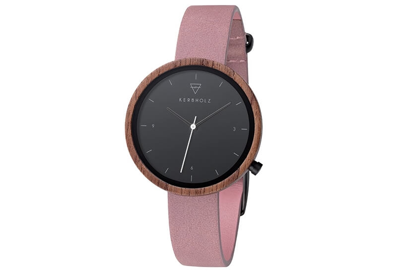 Kerbholz Horlogeband Hilde Walnut Dark Rose Wood