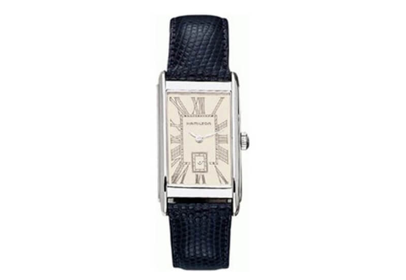 Hamilton horlogeband H11461754 - zwart leer