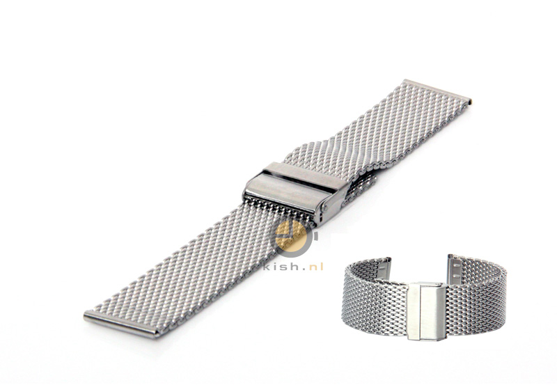 Milanese horlogeband 20mm zilver