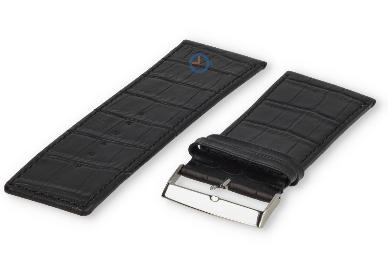Luxe croco horlogeband - 36mm - zwart