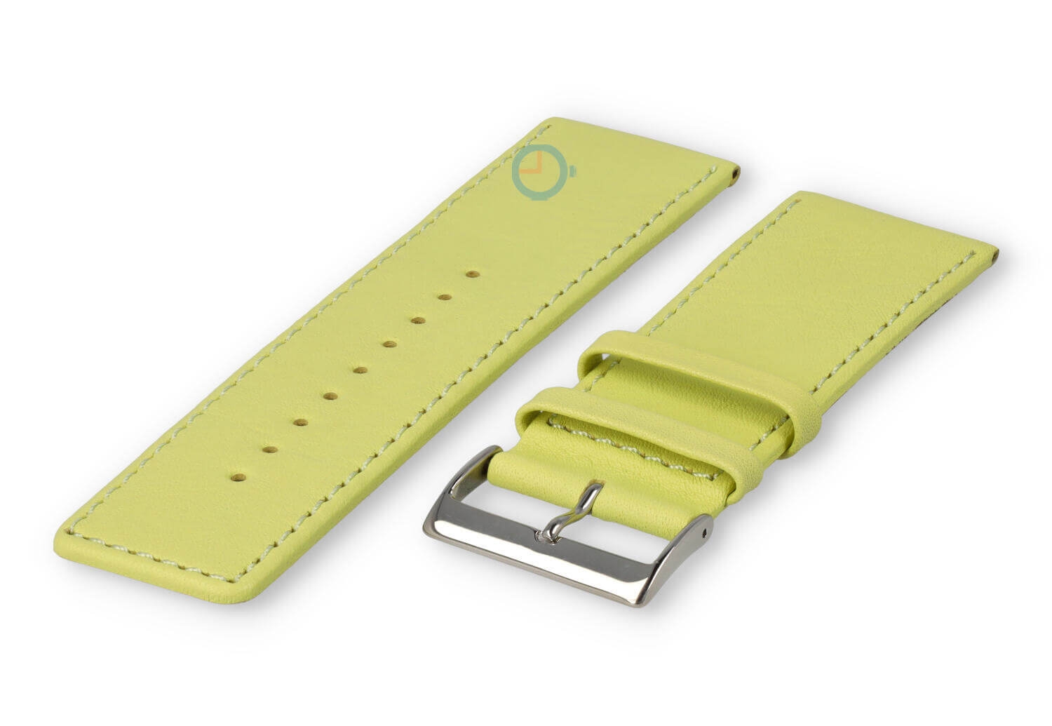 30mm horlogeband glad leer - limoen