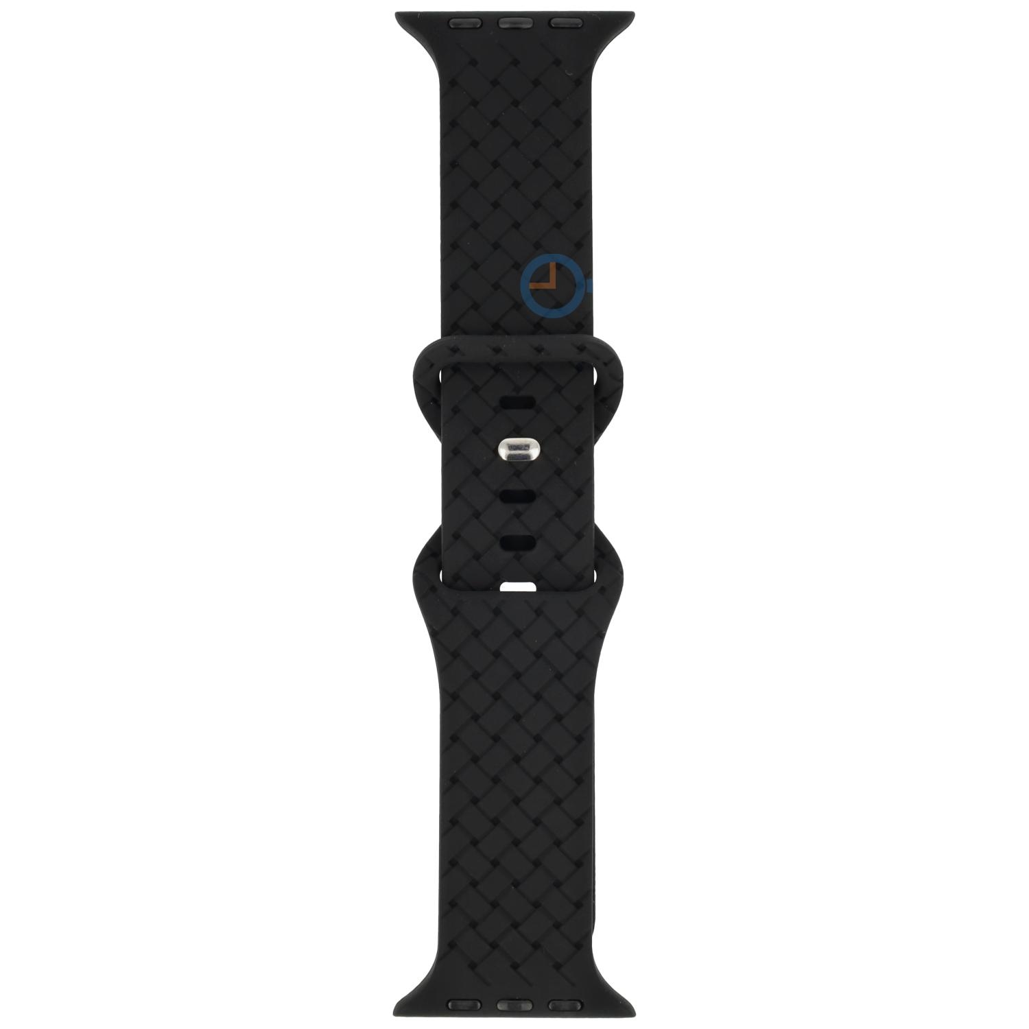 Siliconen vlechtbandje - Apple Watch 41mm - zwart