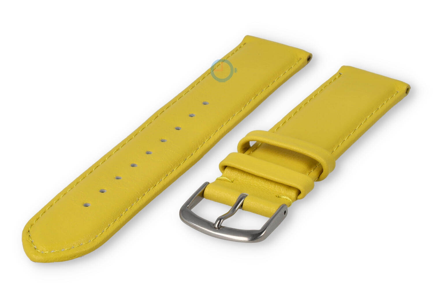 20mm horlogeband glad leer - geel