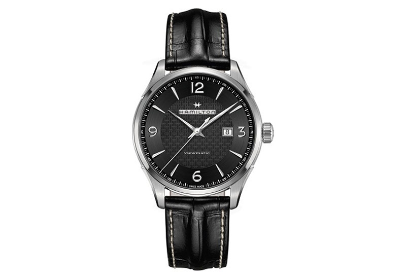 Hamilton horlogeband H32755731 - zwart leer