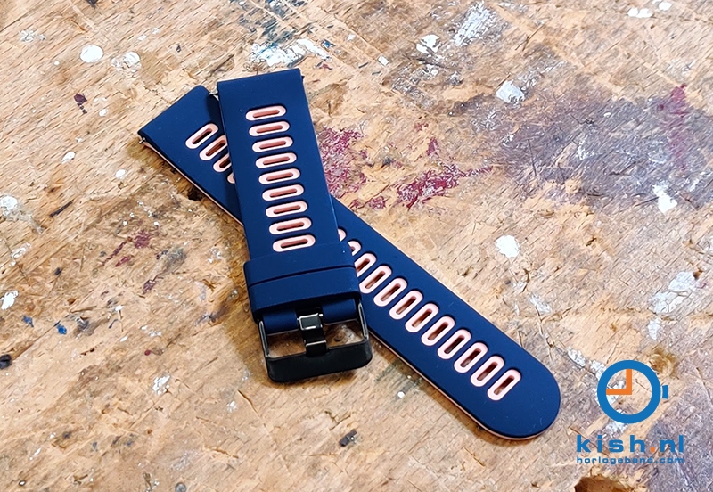 20mm siliconen horlogeband - blauw/roze