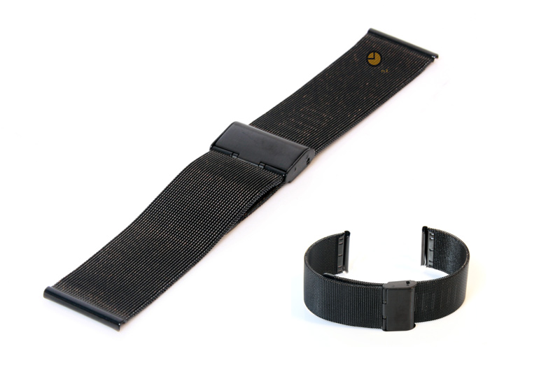 Milanese horlogeband 24mm zwart fijn
