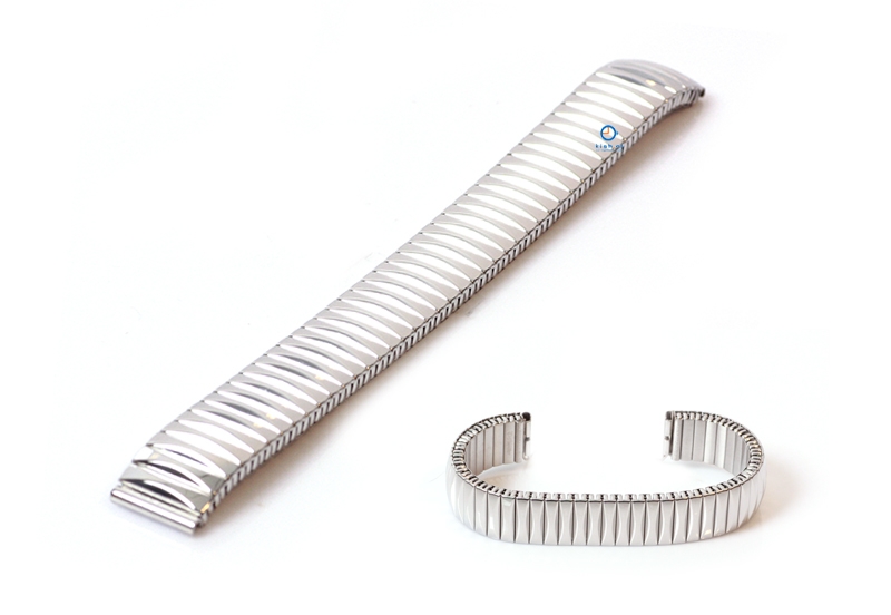 Horlogeband 14mm stalen rekband zilver