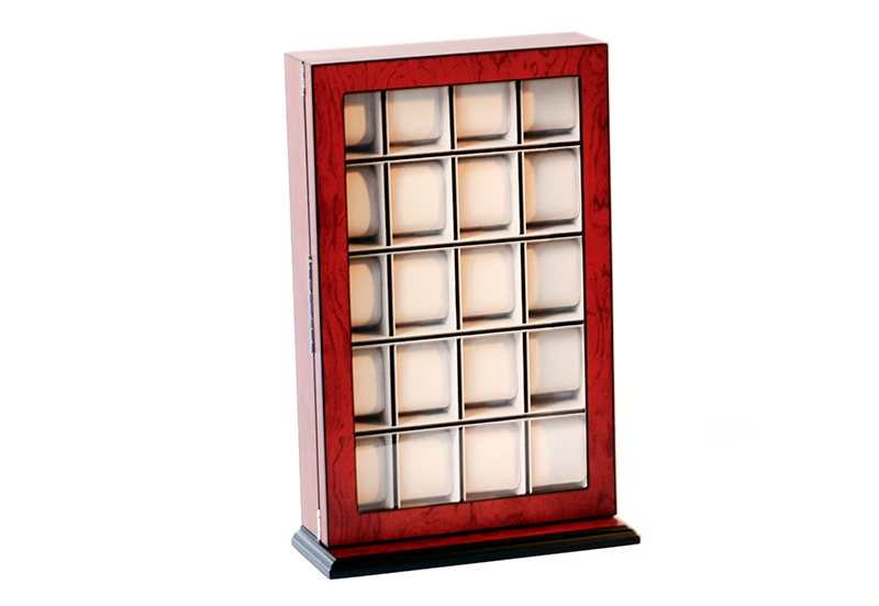 Horlogevitrine voor 20 horloges - Bubinga finish