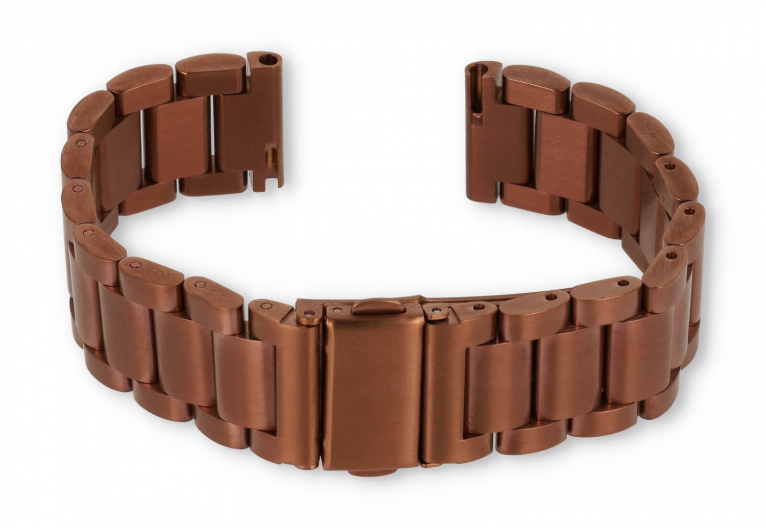 Horlogeband 18mm mat staal - brons
