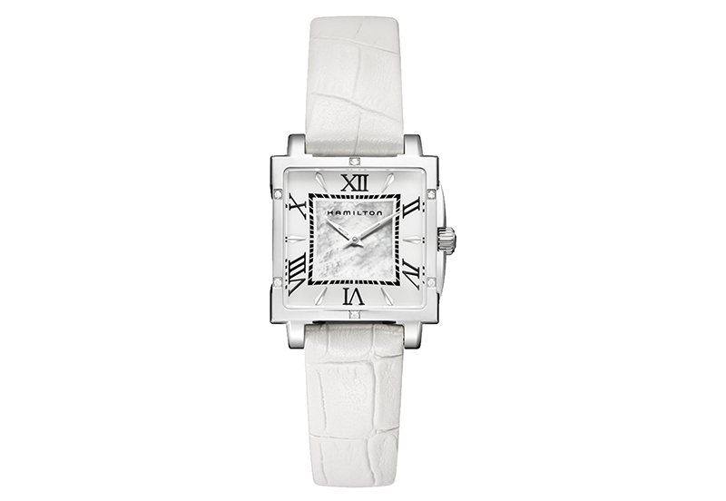 Hamilton horlogeband H32291914 - wit leer