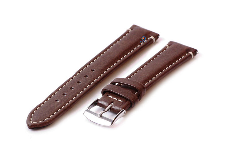 Horlogeband 18mm bruin kalfsleer