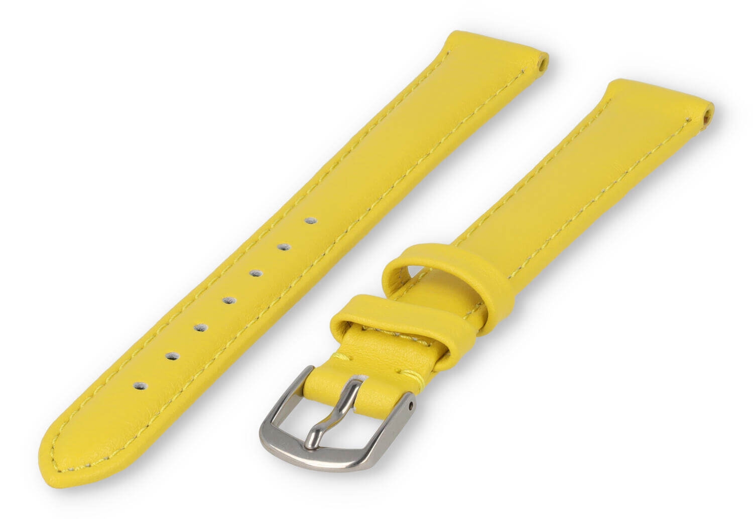 XL horlogeband glad leer - 14mm - geel
