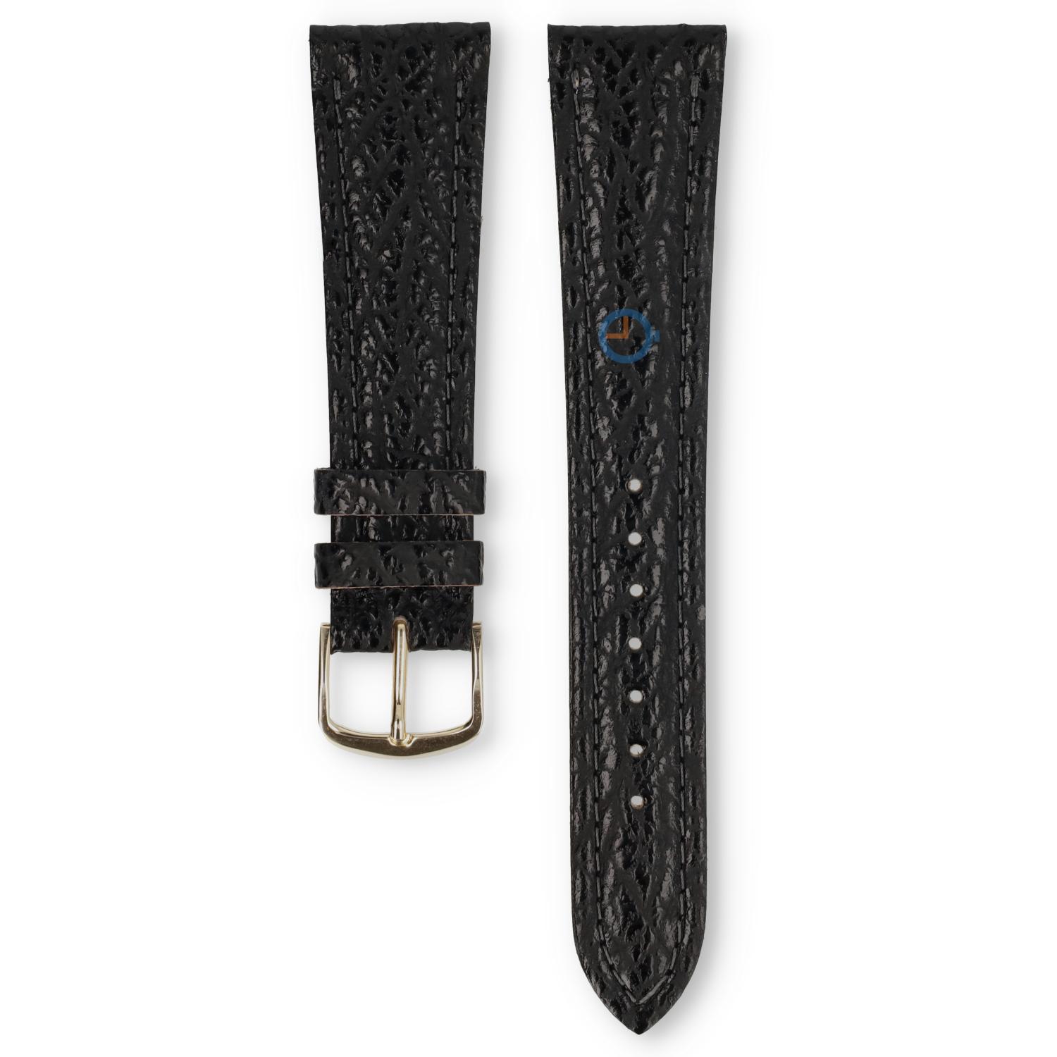 Universele 20mm zwart leren horlogeband - Pulsar