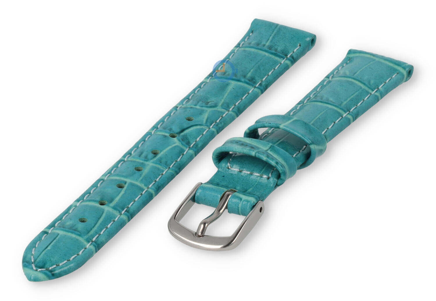 Kleine horlogeband van leer - 14mm - turquoise
