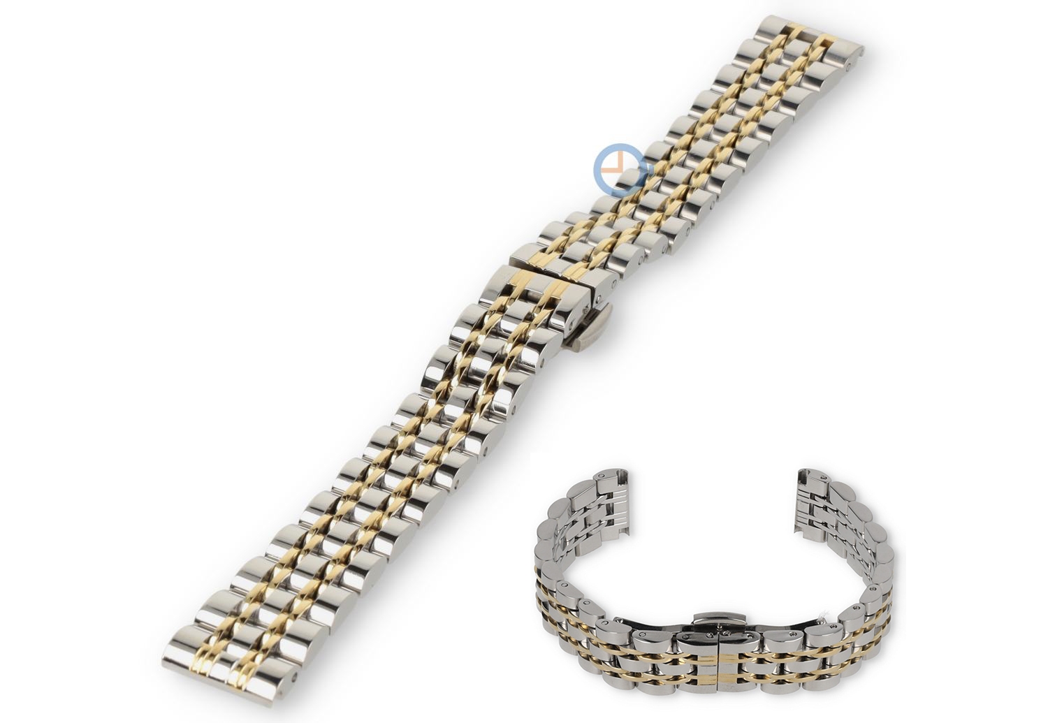 Stalen horlogeband 14mm - twotone